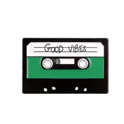 Muziektape uit de jaren 90 - vintage emaille pinBroches