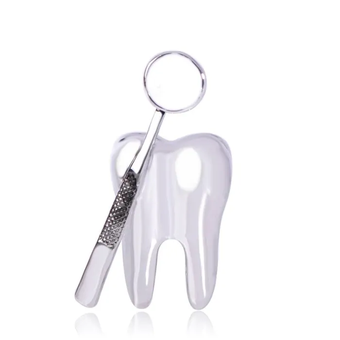 Tandartsspiegel / tand - elegante brocheBroches
