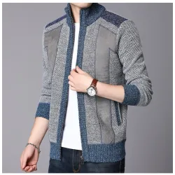 Dicker warmer Pullover - kurze Jacke mit Reißverschluss - Kaschmir / Wolle / Fleece
