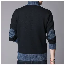 Thick warm sweater - short jacket with zipper - cashmere / wool / fleece