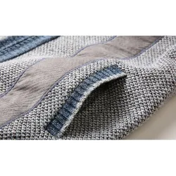 Thick warm sweater - short jacket with zipper - cashmere / wool / fleece