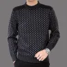 Modny sweter z dzianiny w kratę - kaszmir / wełna - slim fitBluzy & Swetry