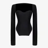 Stijlvolle pullover met lange mouwen - sexy t-shirt - vierkante kraagBlouses & overhemden