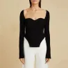 Stijlvolle pullover met lange mouwen - sexy t-shirt - vierkante kraagBlouses & overhemden
