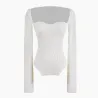 Stijlvolle pullover met lange mouwen - sexy t-shirt - vierkante kraagBlouses & overhemden