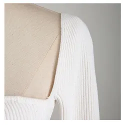 Stylish long sleeve pullover - sexy t-shirt - square collar