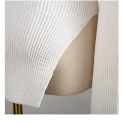 Stylish long sleeve pullover - sexy t-shirt - square collar