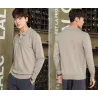 Męski sweter POLO - t-shirt z guzikami - kaszmirBluzy & Swetry