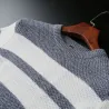 Klasyczny sweter z dzianiny w paski - kaszmir / bawełnaBluzy & Swetry