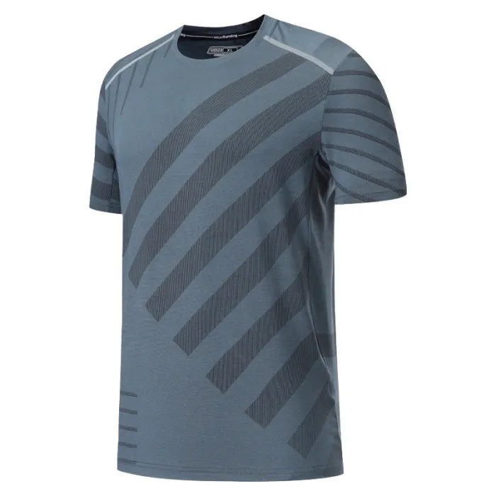 Męska koszulka sportowa - elastyczna - szybkoschnąca - graficzny nadrukT-shirt