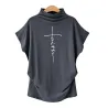 Kurzarm-T-Shirt - klassisches Top - Faith Cross bedruckt
