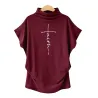 Kurzarm-T-Shirt - klassisches Top - Faith Cross bedruckt