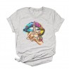 Lips / whisper words / watercolor graphic - trendy short sleeve t-shirt