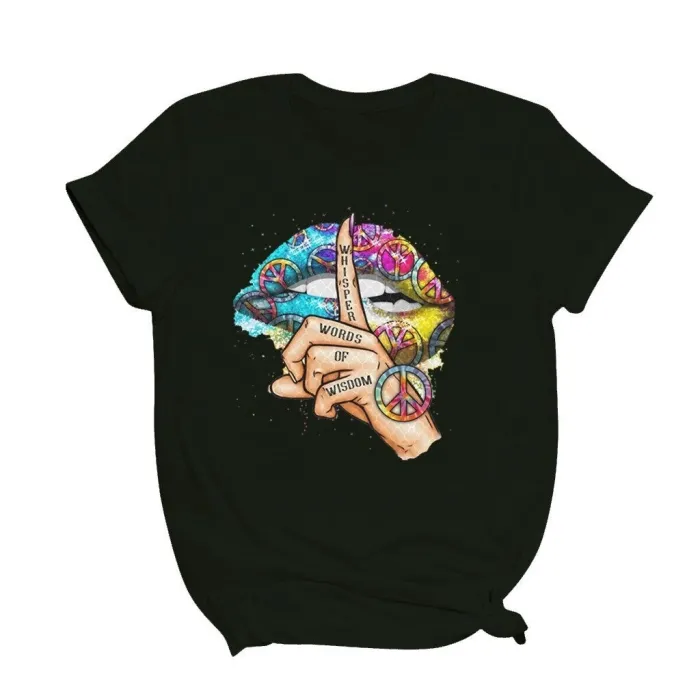 Lippen / fluisterwoorden / aquarelafbeelding - trendy t-shirt met korte mouwenBlouses & overhemden