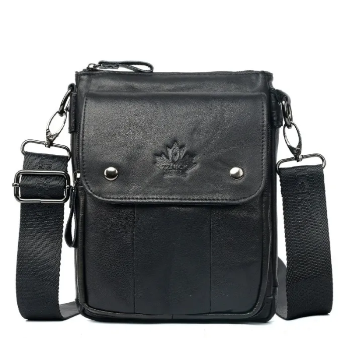 Crossbody / schoudertas van echt rundleer - met ritsenTassen