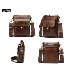 Crossbody / schoudertas van echt rundleer - met ritsenTassen