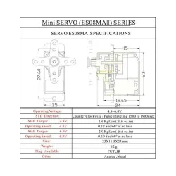 Original EMAX ES08MA II 12g - Mini Metallgetriebe - Analog Servo - für RC Spielzeug