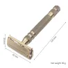 Manual razor - double-sided - long non-slip handle - quick blade replacement - brass