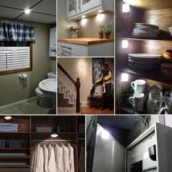 Lampa LED - z czujnikiem ruchu PIR - na ścianę / meble / schody - 2 sztukiKinkiety