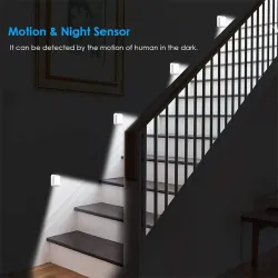 Lampa LED - z czujnikiem ruchu PIR - na ścianę / meble / schody - 2 sztukiKinkiety