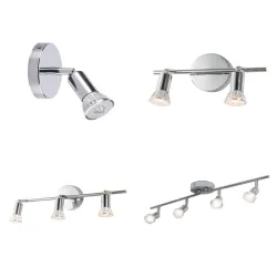 Lampa sufitowa / ścienna - obrotowa - regulacja 360 stopni - podstawa GU10 - stal nierdzewnaKinkiety