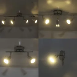 Lampa sufitowa / ścienna - obrotowa - regulacja 360 stopni - podstawa GU10 - stal nierdzewnaKinkiety