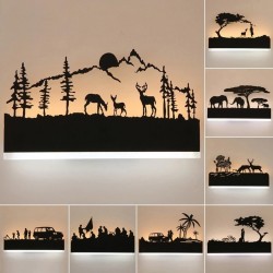 ApliquesRomantic wall light - acrylic lamp - with animals - warm / cold white