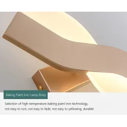 Nowoczesna lampa ścienna w stylu nordyckim - LED - regulowana - obrotowaKinkiety