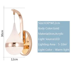 ApliquesModern LED wall light - vintage LED sconce - gold iron