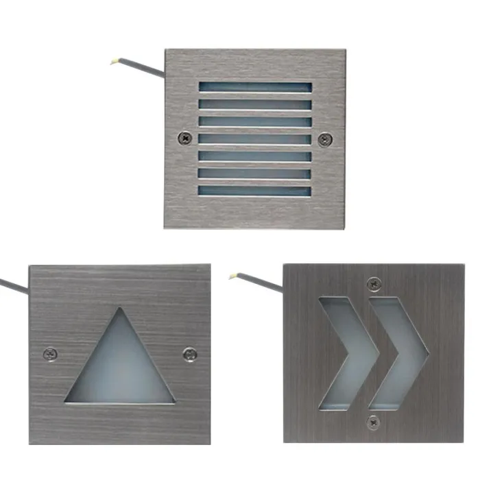 Lampa ścienna / schodowa / zewnętrzna - stal nierdzewna - wodoodporność IP65 - światło LED - 3WKinkiety