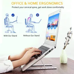 Aluminiowy stojak na laptopa / tablet - regulowany wspornik - antypoślizgowyPodstawka na laptopa