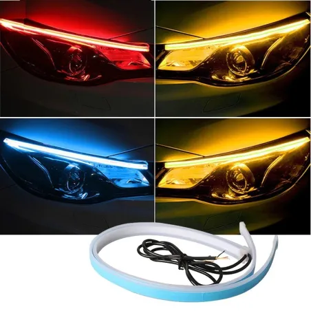 Car LED DRL strip - turn signal / fog lights - flexible - 12V