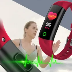 Smart Watch - bransoletka sportowa - Bluetooth - monitor fitness / monitor ciśnienia krwi / tętna - wodoodporność IP68Intelig...