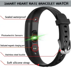 Smart Watch - bransoletka sportowa - Bluetooth - monitor fitness / monitor ciśnienia krwi / tętna - wodoodporność IP68Intelig...
