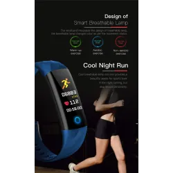 Smart Watch - bransoletka sportowa - Bluetooth - monitor fitness / monitor ciśnienia krwi / tętna - wodoodporność IP68Intelig...