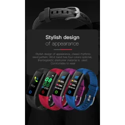 Smart Watch - bransoletka sportowa - Bluetooth - monitor fitness / monitor ciśnienia krwi / tętna - wodoodporność IP68Intelig...