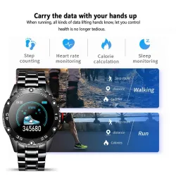 Smart Watch - elektroniczny zegarek ze stali - LED - cyfrowy - wodoodporny - tętno / ciśnienie krwiZegarki