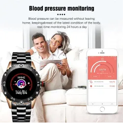 Smart Watch - montre électronique en acier - LED - numérique - étanche - fréquence cardiaque / tension artérielle