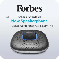 Anker PowerConf Bluetooth Speakerphone conference speaker with 6 Microphones, Enhanced Voice Pickup, 24H Call Time