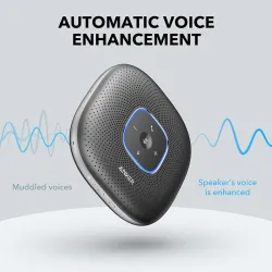Anker PowerConf - zestaw głośnomówiący Bluetooth - głośnik konferencyjny - z 6 mikrofonami - odbiór głosu - czas połączenia 2...