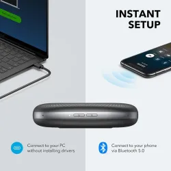 Anker PowerConf - Bluetooth-luidsprekertelefoon - conferentieluidspreker - met 6 microfoons - spraakopname - 24 uur gesprekst...