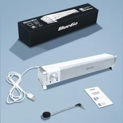 Bluedio LS - computerluidspreker - soundbar - USB bedraad - Bluetooth - met microfoonBluetooth Luidsprekers