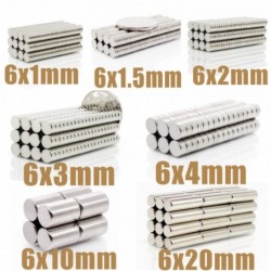 N3520~1000Pcs N35 Round Magnet 6x1 6x2 6x3 6x4 6x10 6x20 6x1.5 Neodymium Magnet Permanent NdFeB Super Strong Powerful Magnets...
