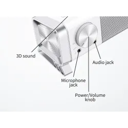 Bluedio LS - computerluidspreker - soundbar - USB bedraad - Bluetooth - met microfoonBluetooth Luidsprekers