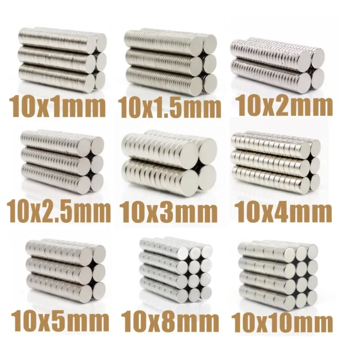 N35 - rund neodymmagnet - 10 * 1 mm - 10 * 10 mm - 20 stycken