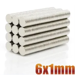 N35 - magnes neodymowy - mini okrągły dysk - 6 * 1mm - 6 * 20mm - 100 sztukN35