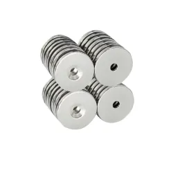 N35 - magnes neodymowy - mocny okrągły stożkowy - 30 * 3mm - z otworem 5mmN35
