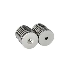 N35 - magnes neodymowy - mocny okrągły stożkowy - 30 * 3mm - z otworem 5mmN35