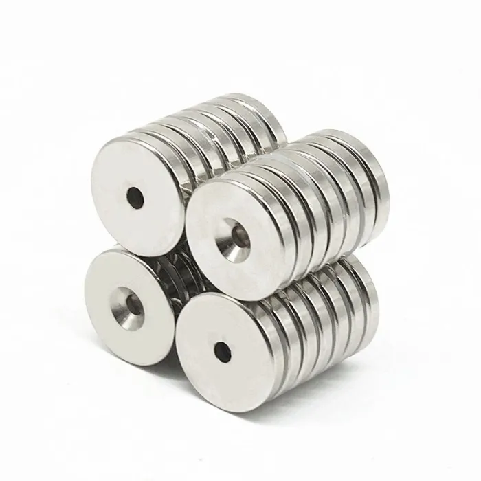 N35 - magnes neodymowy - okrągły stożkowy - 50 * 5mm - z otworem 6mmN35