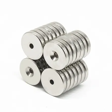 N35 - magnes neodymowy - okrągły stożkowy - 50 * 5mm - z otworem 6mmN35
